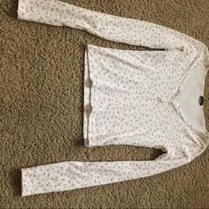 brandy flower print long sleeve shirt